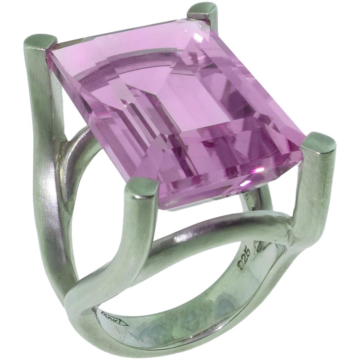 Statement-Ring, 27,33 Karat Solitär Rose de France im Angebot