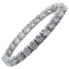 27.34 Carat Total Weight Round Brilliant Cut Diamond Tennis Bracelet 27.34 Carat Total Weight Round Brilliant Cut Diamond Tennis Bracelet