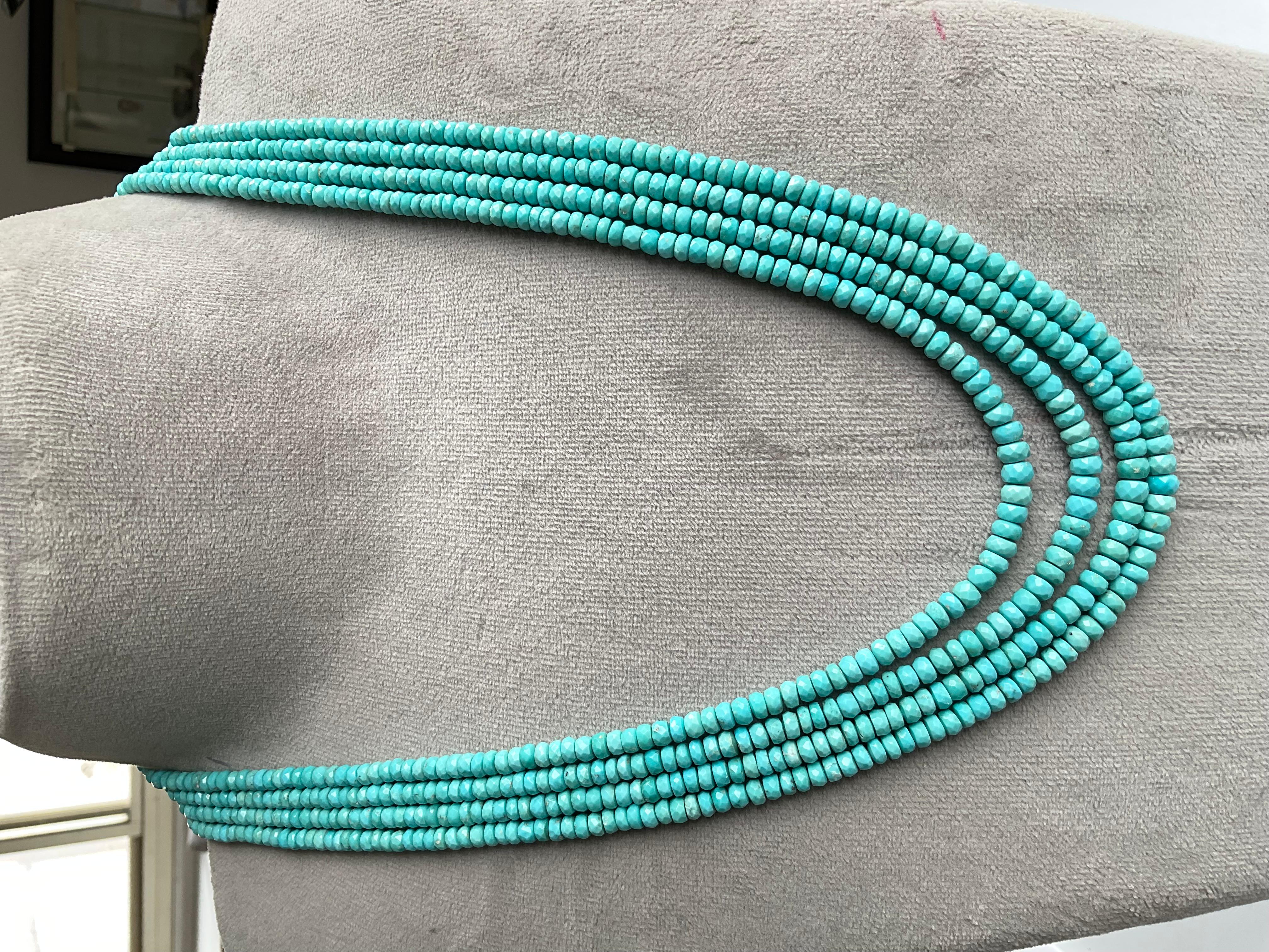 Turquoise Beaded Faceted Necklace For Jewelry Top Quality Gemstone

Gemstone : Turquoise Gemstone
Size: 4x5 MM
Weight: 273.62 Carats
Shape: Beads
Strand - 4 
