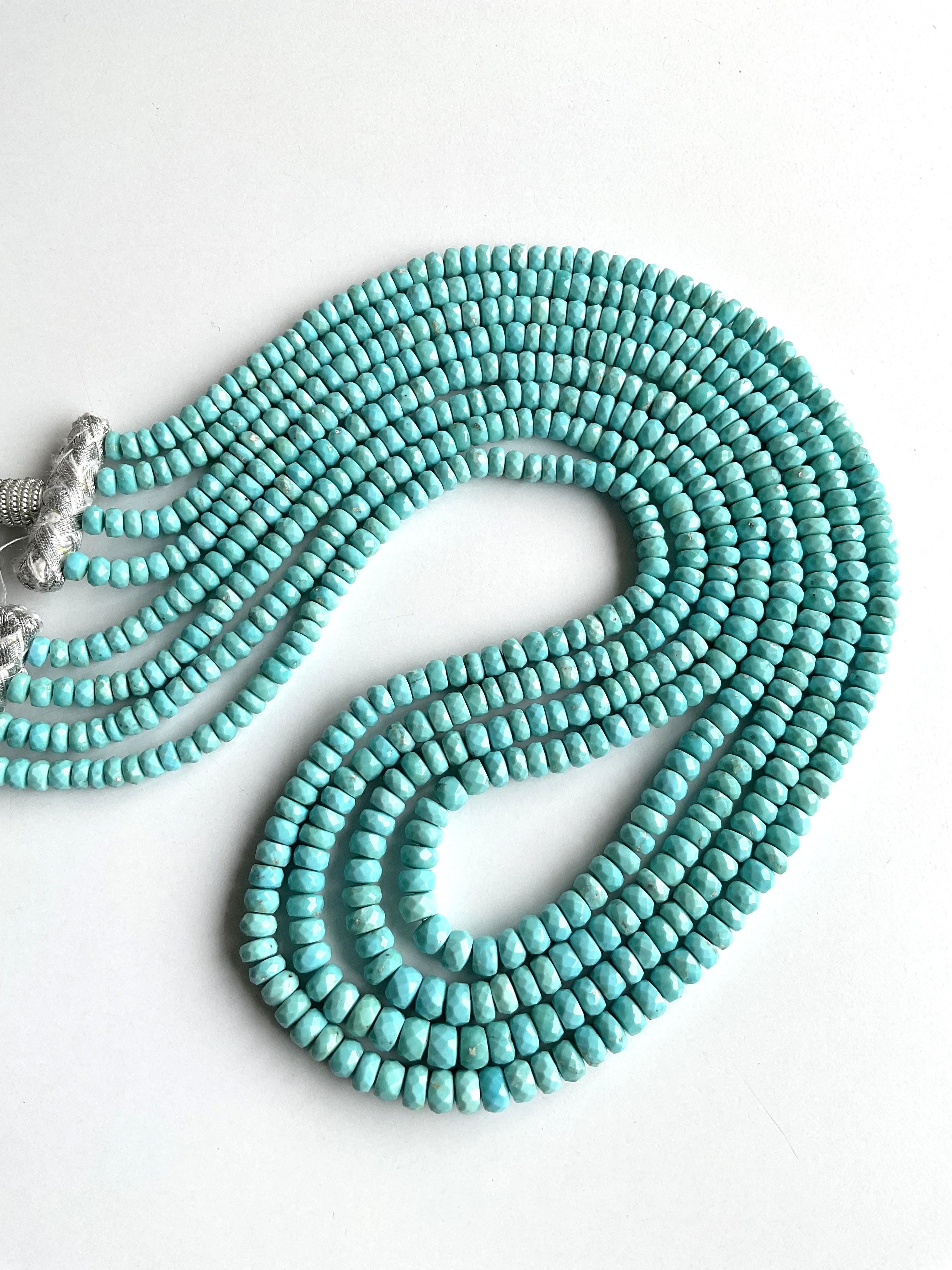 273.62 Carats Turquoise Jewelry Beaded Faceted Necklace Sleeping Beauty Arizona 1