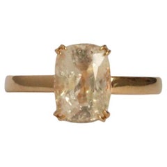 2.73Ct Burma No Heat Pastel Yellow Sapphire Ring/Pendant in 18k yellow gold