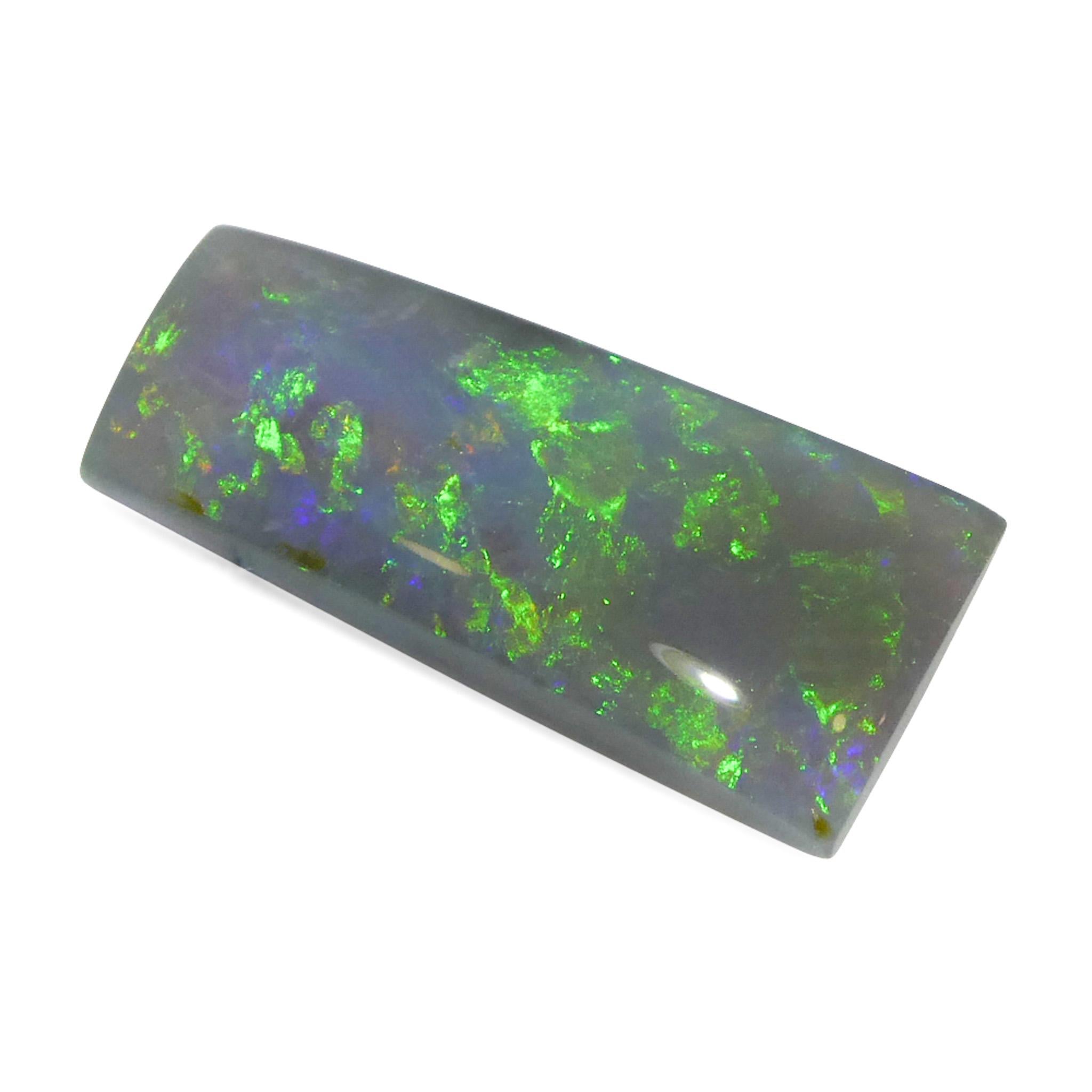 da uomo o donna 2,73ct Opale grigio cabochon rettangolare a forma libera dall'Australia in vendita