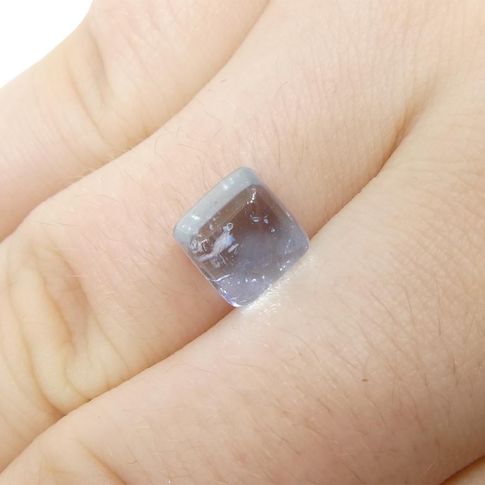 2.73ct Square Sugarloaf Cabochon Blue Aquamarine from Brazil For Sale 9