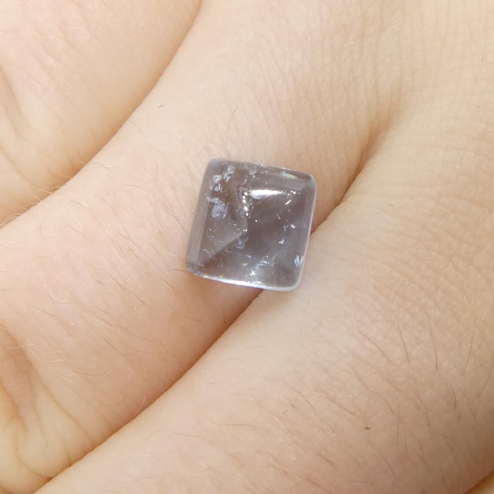 2.73ct Square Sugarloaf Cabochon Blue Aquamarine from Brazil In New Condition For Sale In Toronto, Ontario