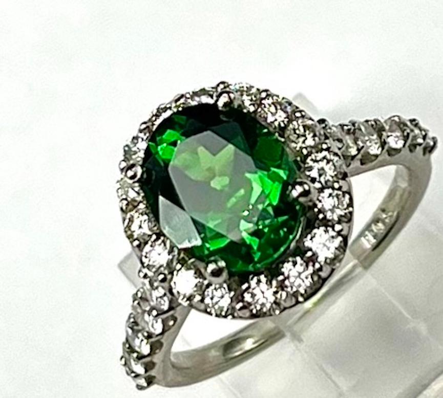 This beautiful Tsavorite Gemstone  possesses a deep, rich, and intense green color. Tsavorite was first discovered in 1967 in the Tsavo National Park in Kenya -- hence the name. Tsavorite is a rare member of the Garnet Family, and is far more