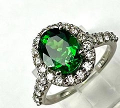 2.73Ct Very Fine Oval Shape Tsavorite Ring