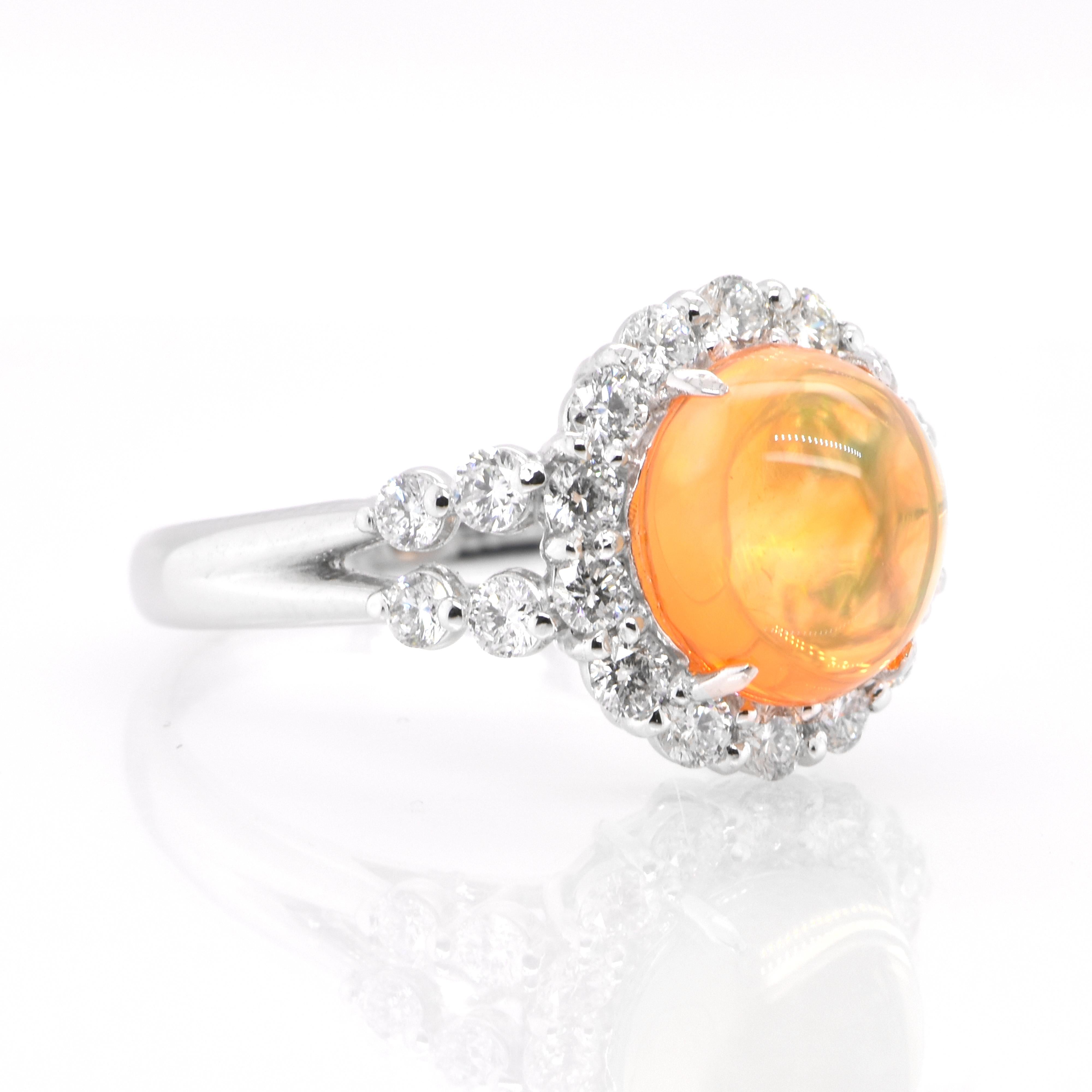 mexican fire opal engagement ring