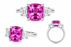 2.74 Carat Pink Sapphire & Diamond Ring in Platinum