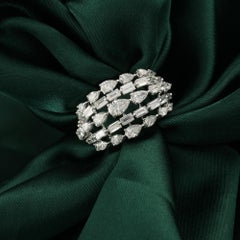 2,74 Quilates SI Claridad HI Color Diamante Anillo Cúpula 18 Quilates Oro Blanco Joyería
