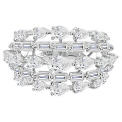 2,74 Quilates SI Claridad HI Color Diamante Anillo Cúpula 18 Quilates Oro Blanco Joyería