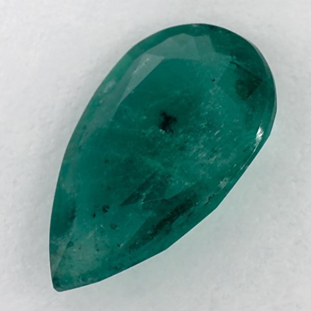 Pear Cut 2.74 Ct Emerald Pear Loose Gemstone For Sale
