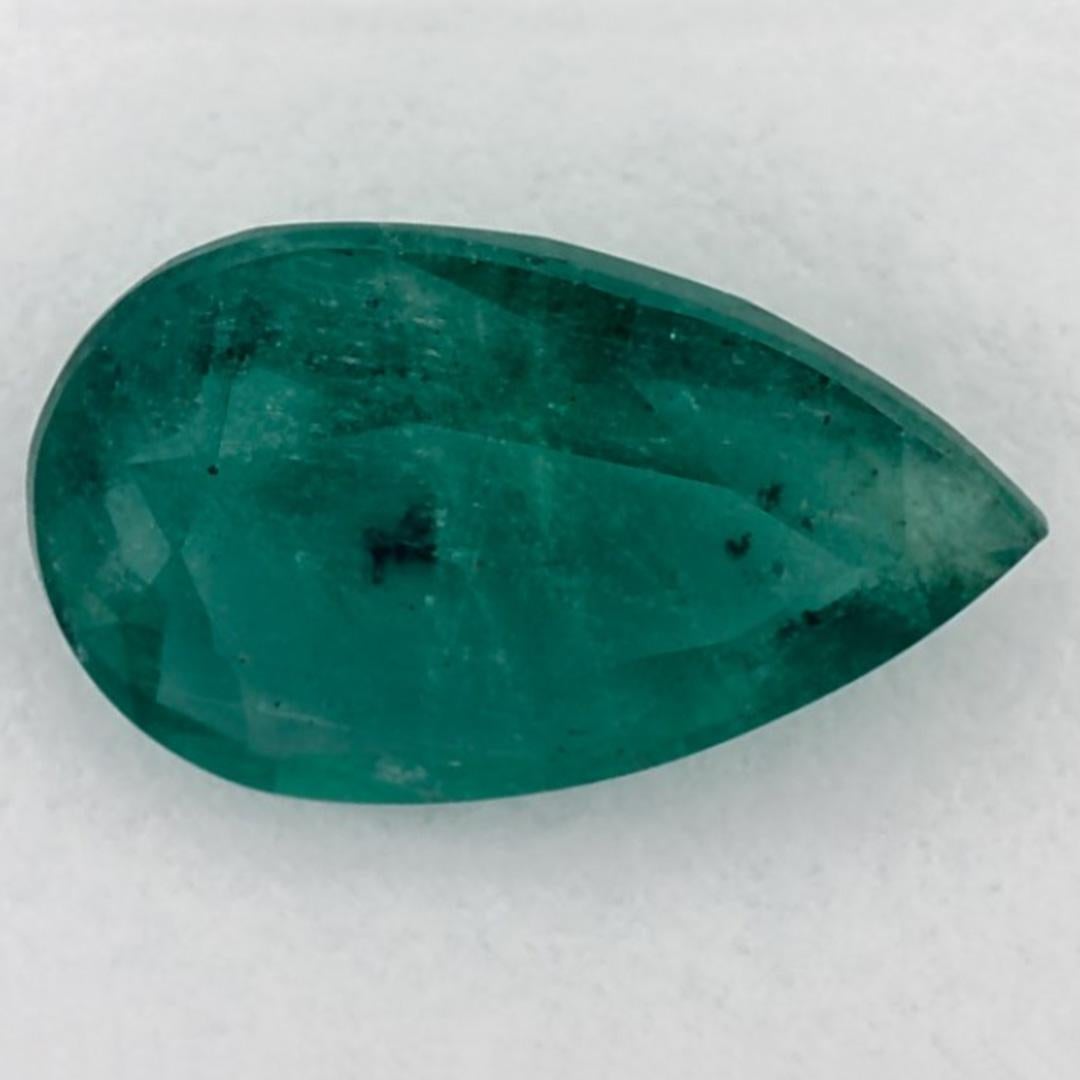 2.74 Ct Emerald Pear Loose Gemstone In New Condition For Sale In Fort Lee, NJ