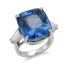  27.48 Ct Unheated Burmese Sapphire Ring by Oscar Heyman Brothers