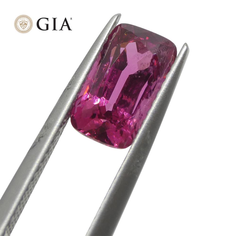 2.74ct Cushion Purplish Pink Spinel GIA Certified Tanzania Unheated In New Condition For Sale In Toronto, Ontario