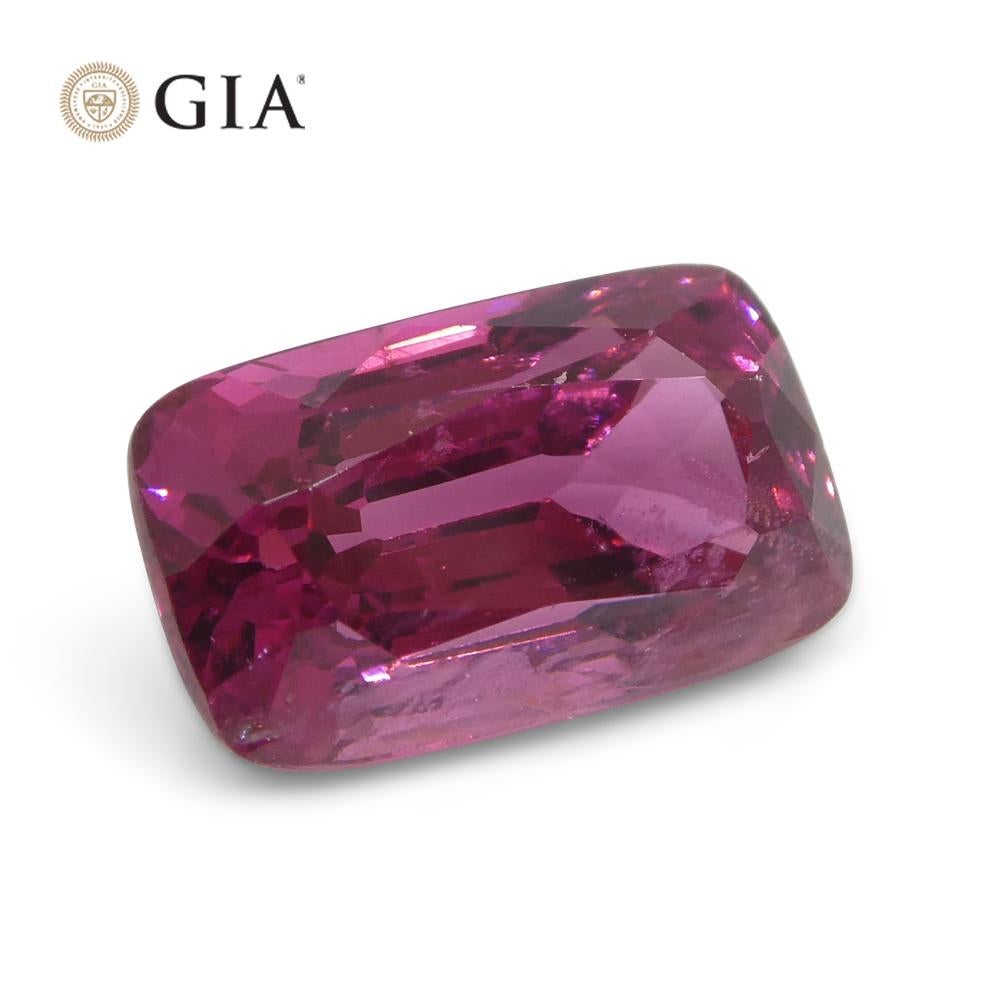 2.74ct Cushion Purplish Pink Spinel GIA Certified Tanzania Unheated For Sale 4