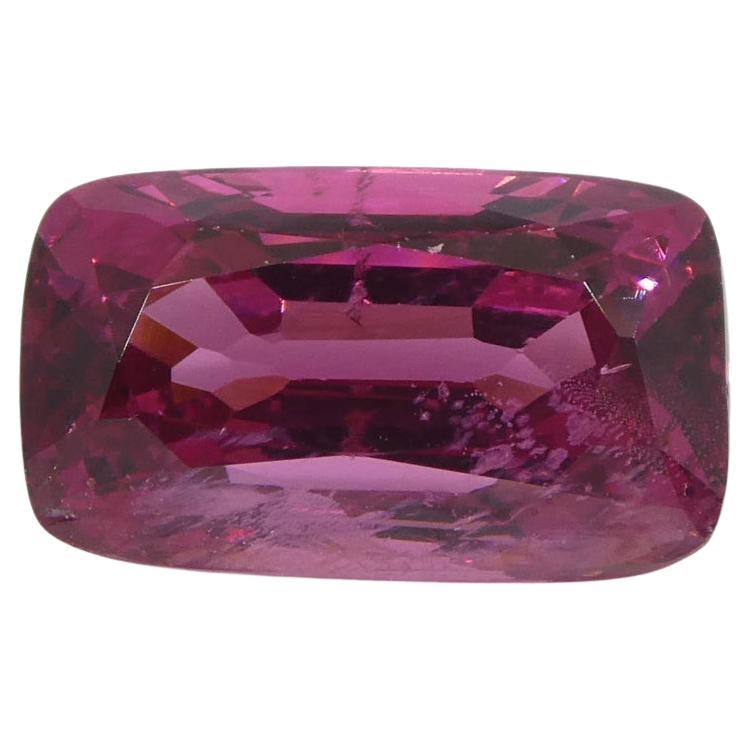 2.74ct Cushion Purplish Pink Spinel GIA Certified Tanzania Unheated For Sale