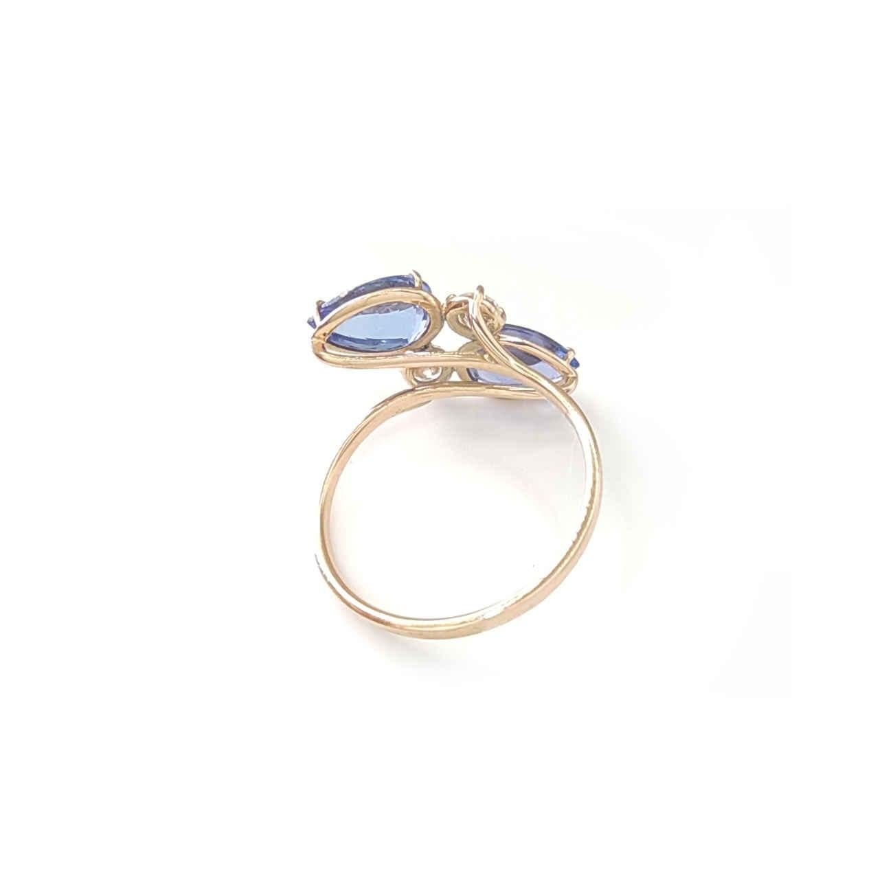 Anello cocktail con tanzanite naturale e diamanti da 2,74 carati in oro 14K - Certificato IGE in vendita 6