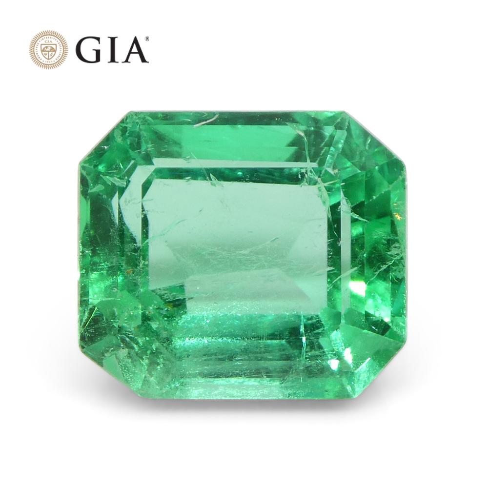 2.74ct Octagonal/Emerald Green Emerald GIA Certified Colombia   For Sale 8