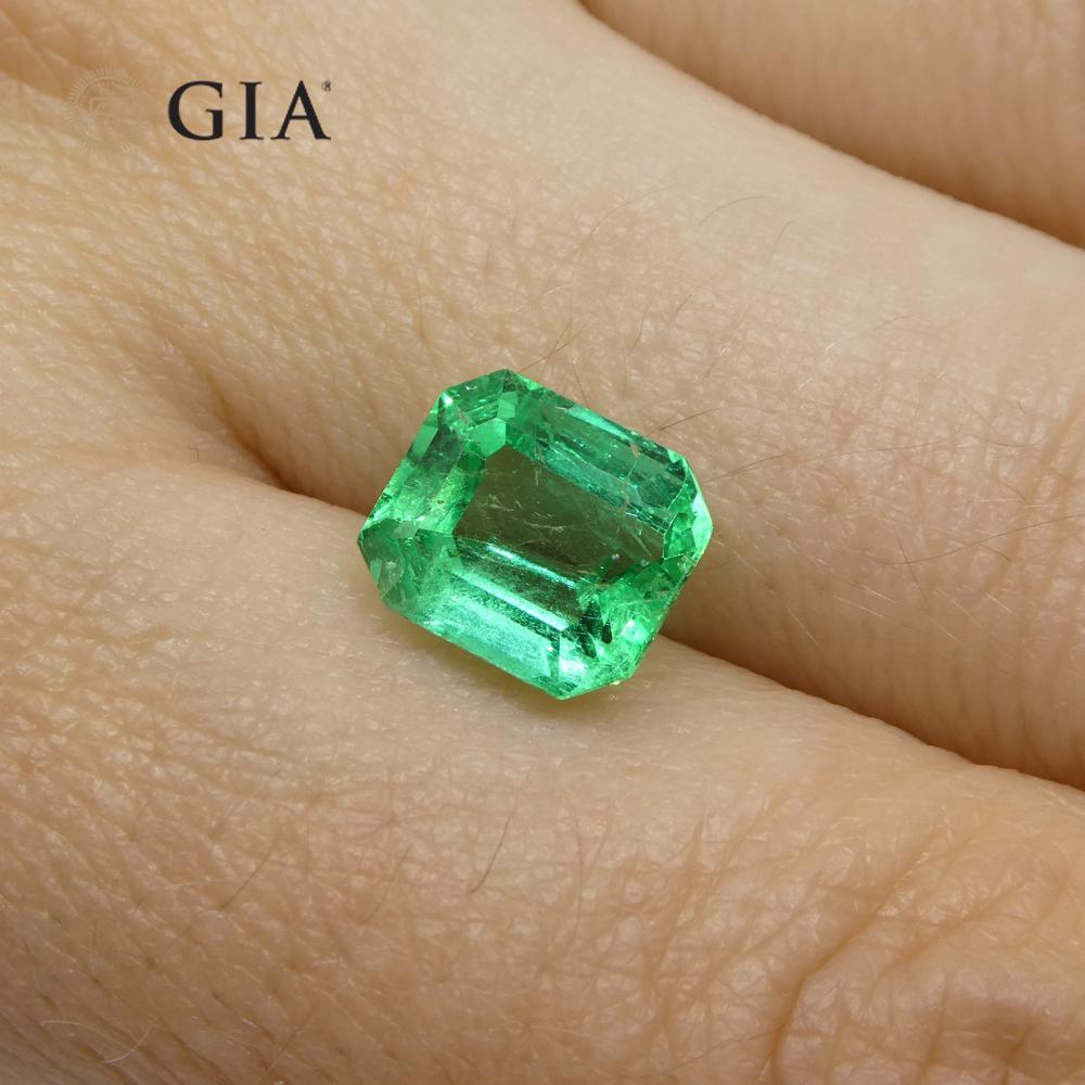 2.74ct Octagonal/Emerald Green Emerald GIA Certified Colombia   9
