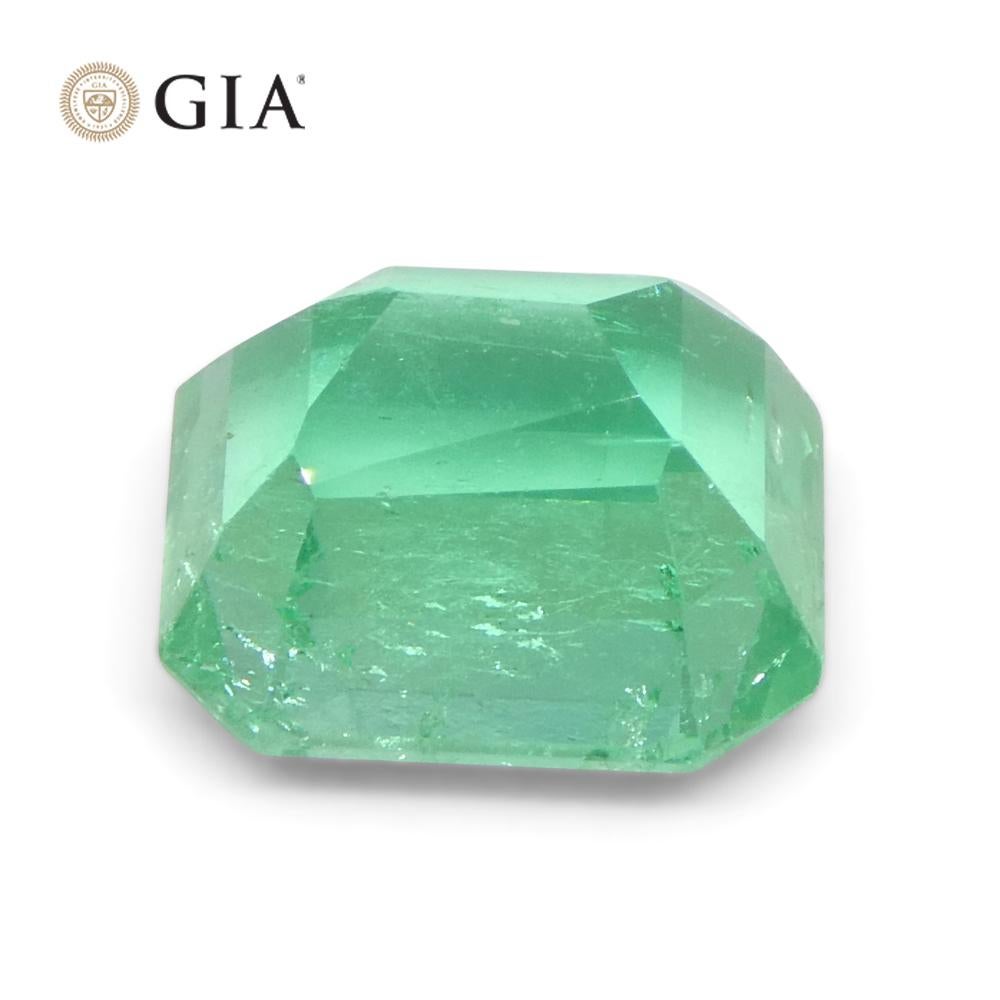 Octagon Cut 2.74ct Octagonal/Emerald Green Emerald GIA Certified Colombia  