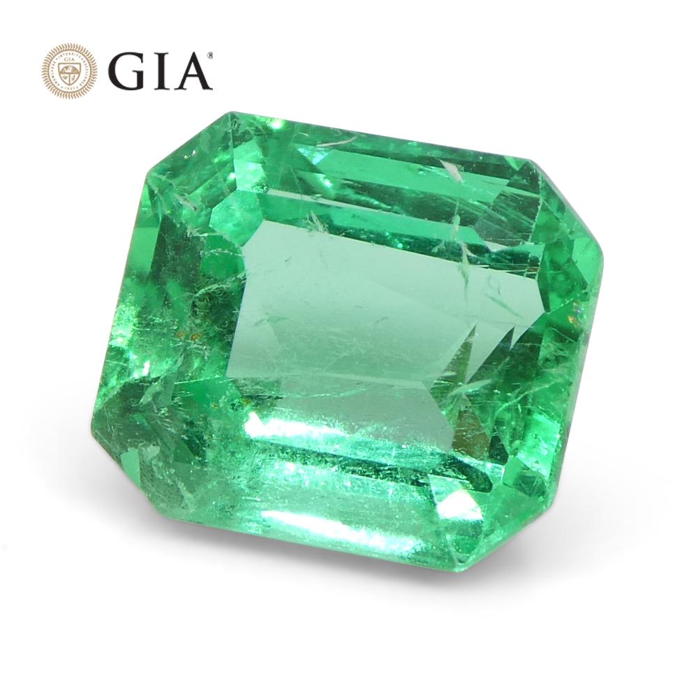 2.74ct Octagonal/Emerald Green Emerald GIA Certified Colombia   1