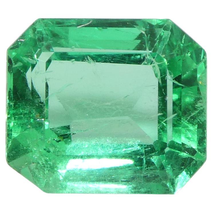 2.74ct Octagonal/Emerald Green Emerald GIA Certified Colombia   For Sale