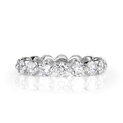 2.74ct Round Brilliant Cut Diamond Eternity Band in 18k White Gold
