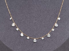 2.74ctw Drilled Lab Diamond Dangle Necklace 18K Gold Adjustable R4705
