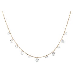 2.74ctw Drilled Lab Diamond Dangle Necklace 18K Gold Adjustable R4705
