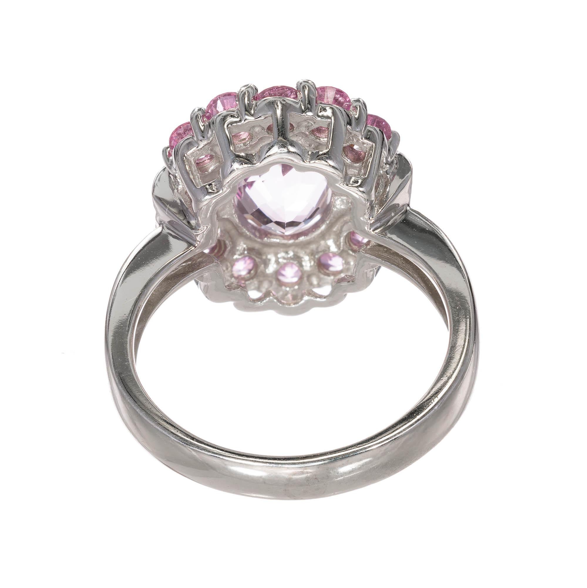 2.75 Carat Amethyst Diamond Sapphire Halo White Gold Engagement Cocktail Ring In Good Condition For Sale In Stamford, CT