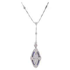 2.75 Carat Diamond Art Deco Platinum Pendant