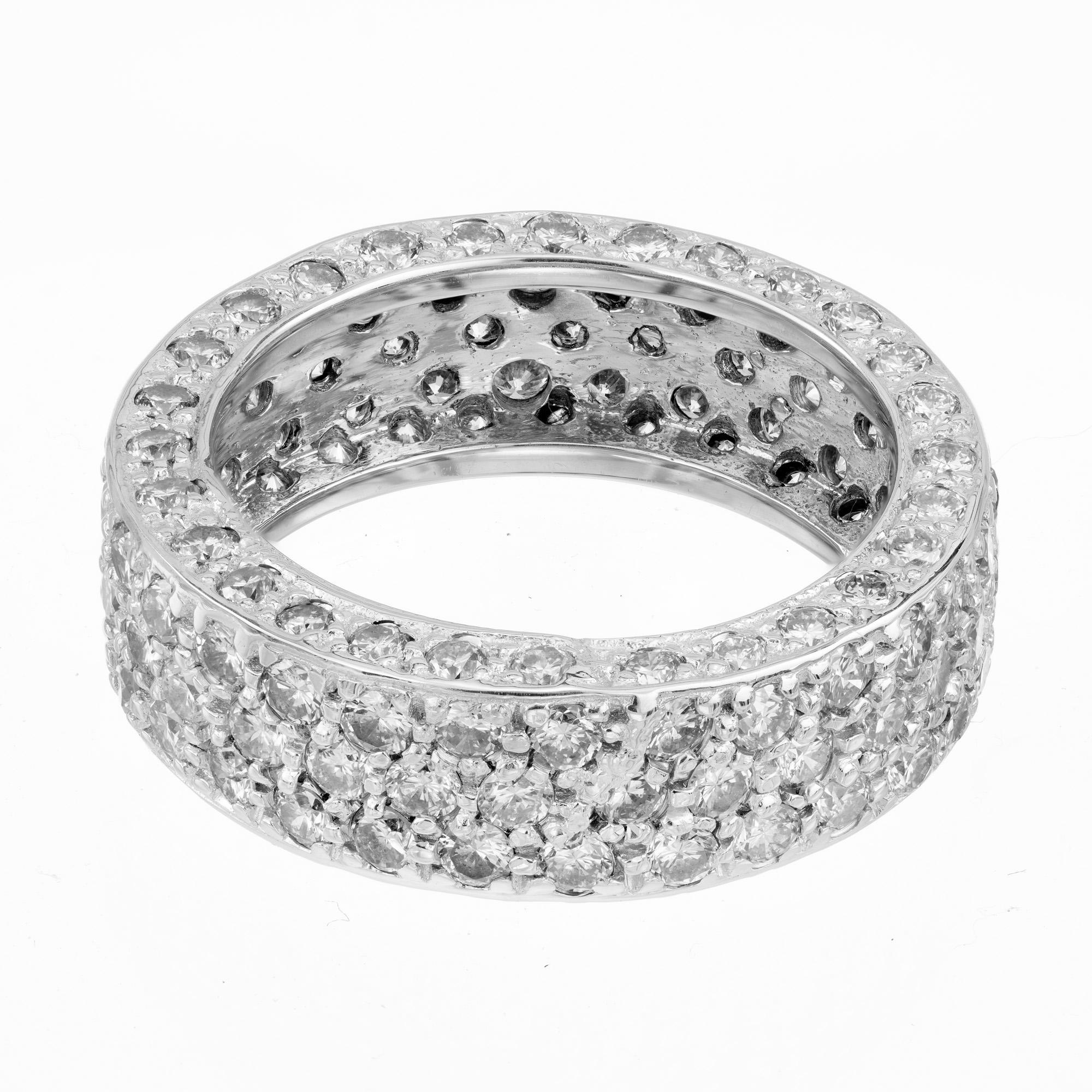 Round Cut 2.75 Carat Diamond White Gold Eternity Band Ring For Sale
