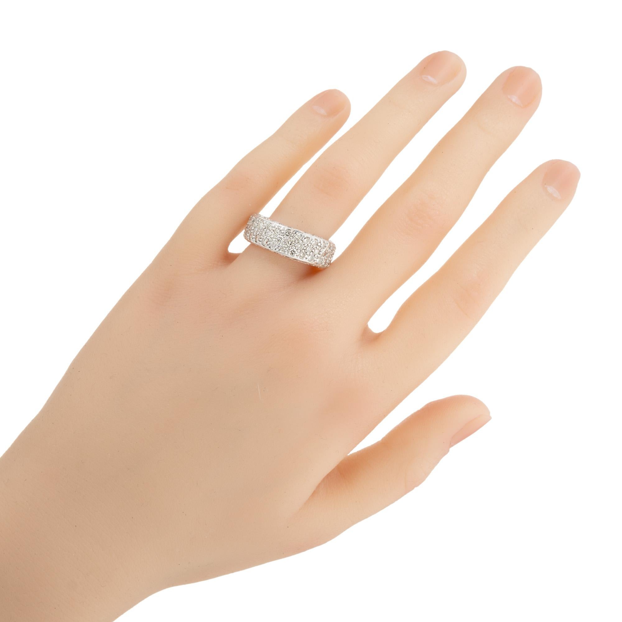 Women's 2.75 Carat Diamond White Gold Eternity Band Ring For Sale