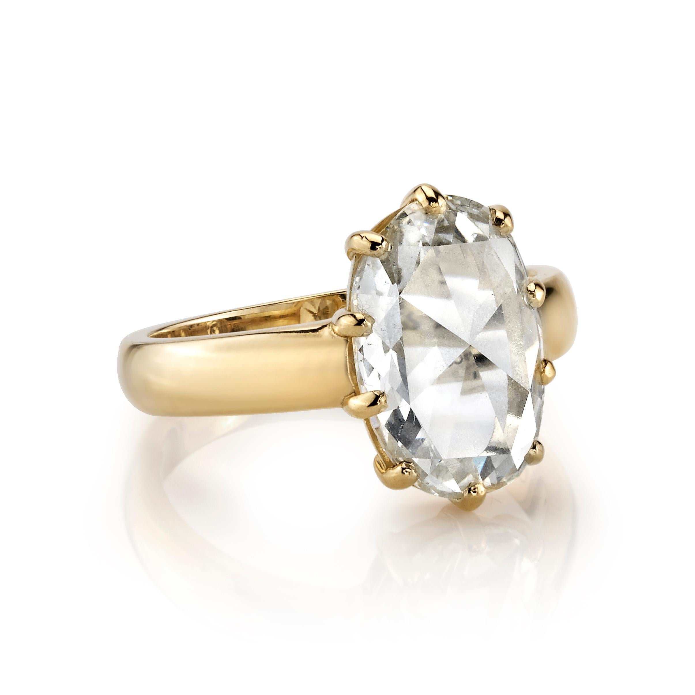 2.75ctw L/VS2 GIA certified oval Rose cut diamond set in a handcrafted 18K yellow gold mounting. 

Ring is currently a size 6 and can be sized to fit.

Our jewelry is made locally in Los Angeles and most pieces are made to order. For these