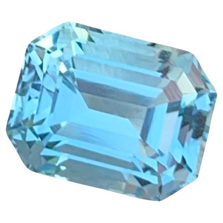 2.75 Carat Gorgeous Loose Blue Topaz Emerald Shape Gem From Brazil Mine