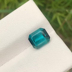 2.75 Carat Included Natural Loose Indicolite Tourmaline Emerald Cut Ring Gem