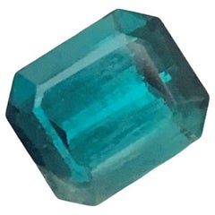 2.75 Carat Included Natural Loose Indicolite Tourmaline Emerald Cut Ring Gem