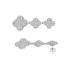 2.75 Carat Natural Diamond Drop Earrings G SI 14 Karat White Gold