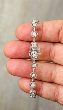 PREIS UNTER DEM MARKT, 2,75 Karat natürlicher Diamant Halo Bar Armband 14K Weißgold