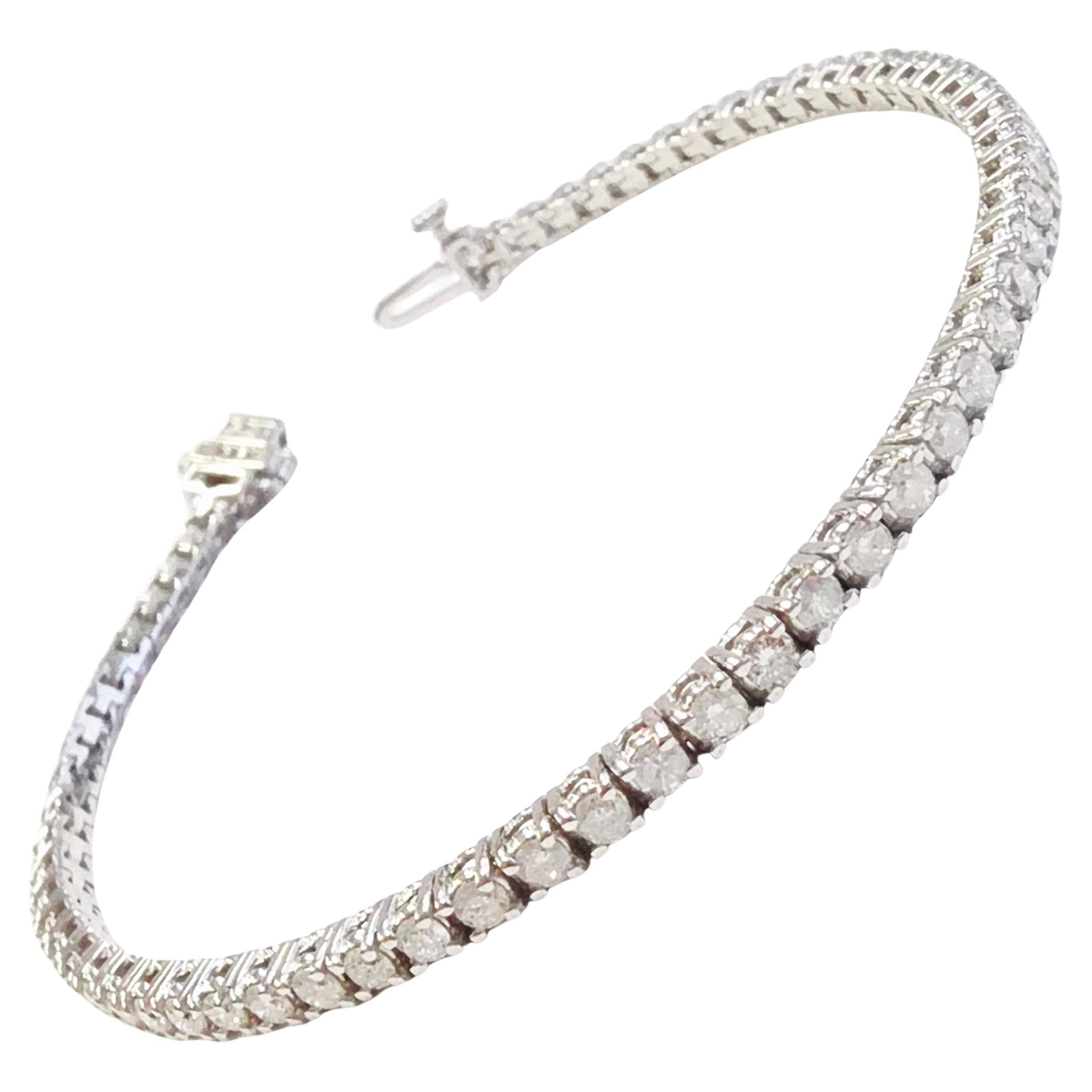 TRADE PRICING, 2.75 Carat Natural Diamond Tennis Bracelet 14 Karat White Gold