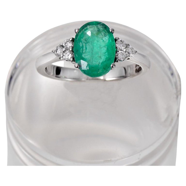 Customizable 2.75 Carat Natural Emerald and Diamond Engagement Ring