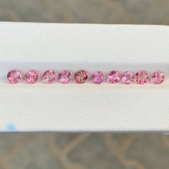 2.75 Carat Natural Loose 10 Piece Pink Spinel Gems Lot Round Cut From Burma