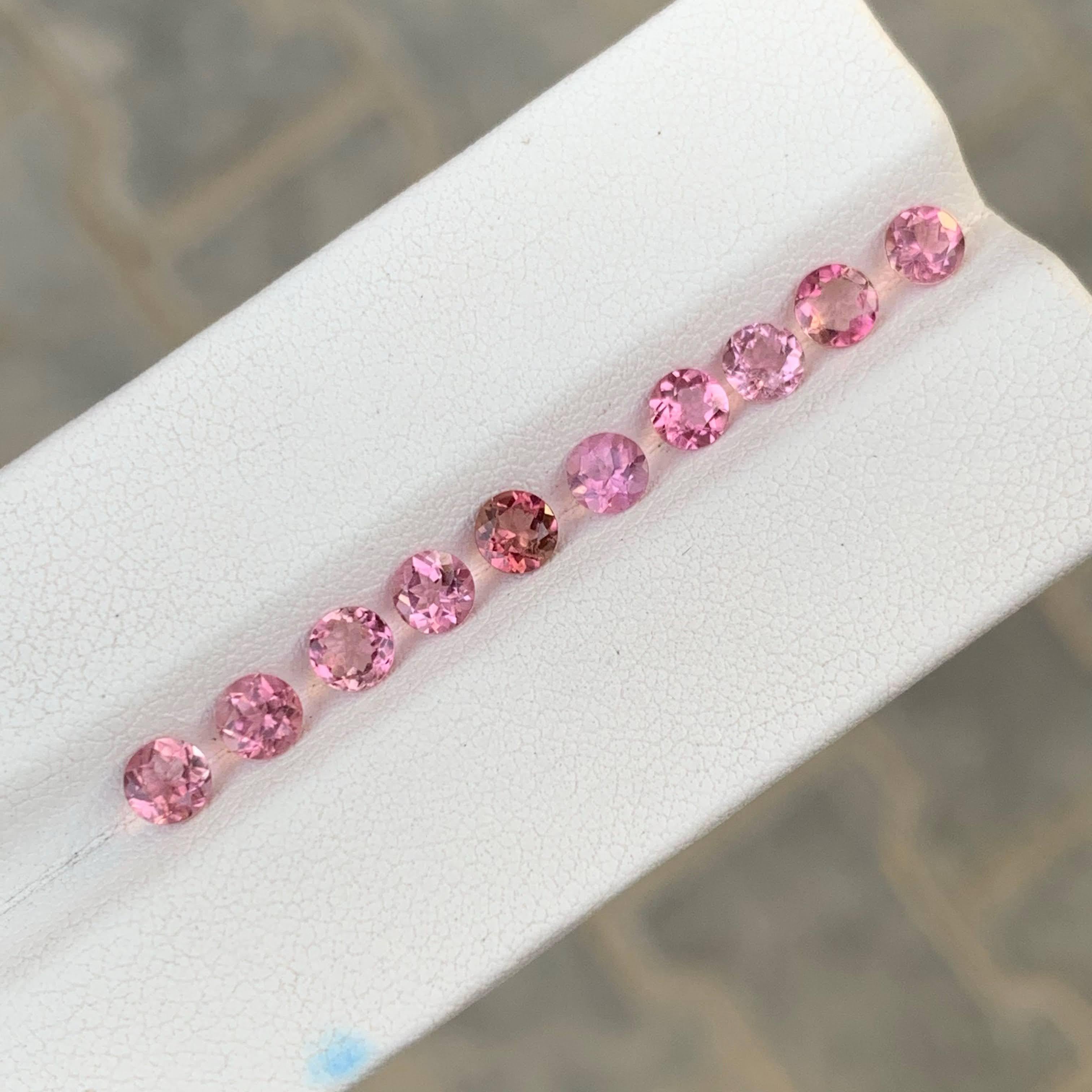 Moderno 2,75 Carati Nature Sciolto 10 Pezzi Spinello Rosa Gemme Lotto Taglio Rotondo Dalla Birmania in vendita