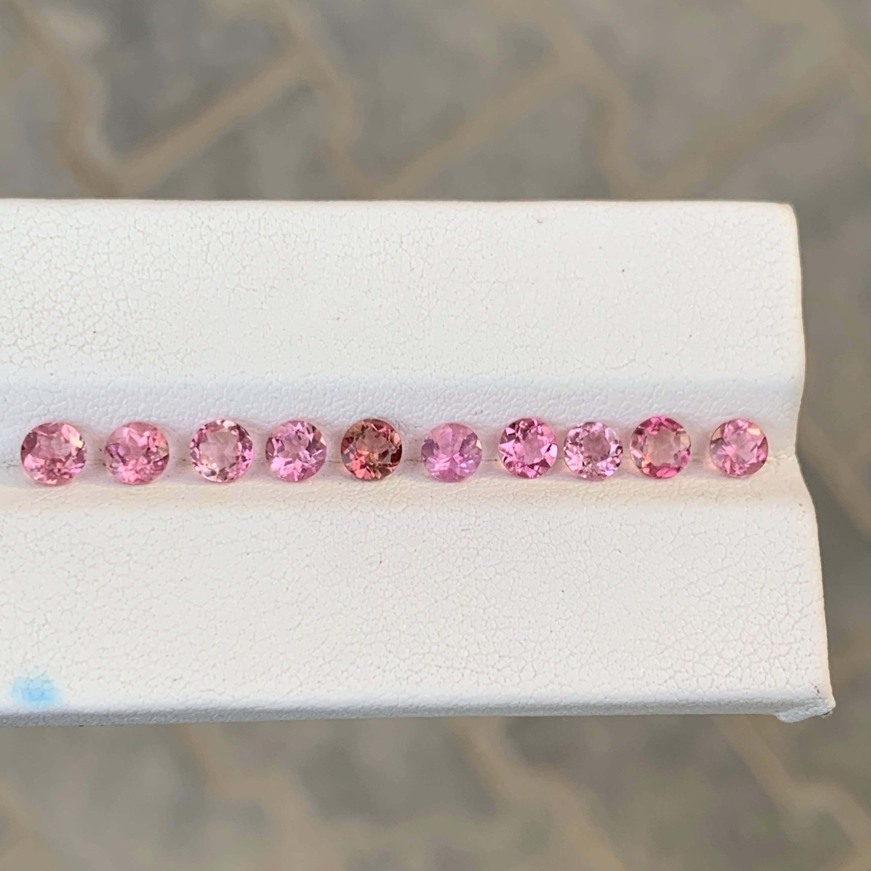 2,75 Carati Nature Sciolto 10 Pezzi Spinello Rosa Gemme Lotto Taglio Rotondo Dalla Birmania in vendita 1