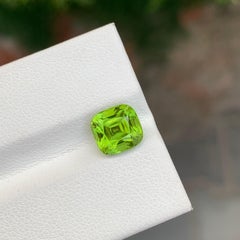 2.75 Carat Natural Loose Apple Green Peridot Cushion Shape Gem