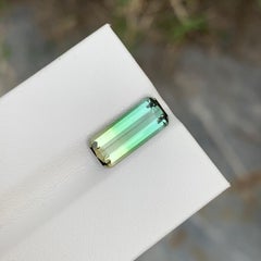 2.75 Carat Natural Loose Bi Colour Tourmaline Long Emerald Shape Gem For Ring