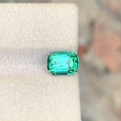 2.75 Carat Natural Loose Bluish Green Tourmaline Cushion Cut Afghan Gemstone