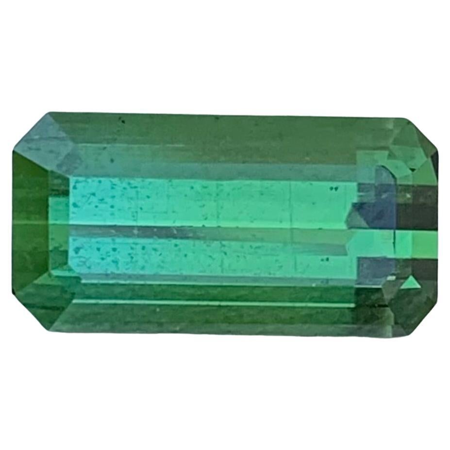 2.75 Carat Natural Loose Emerald Shape mint Tourmaline Gem For Ring  For Sale