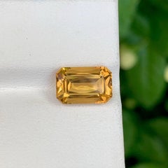 2.75 Carat Natural Loose Golden Citrine Stone Emerald Cut Brazilian Gemstone
