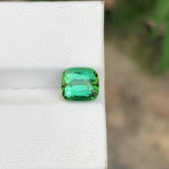 2.75 Carat Natural Loose Green Color Tourmaline Cushion Cut Afghan Gemstone